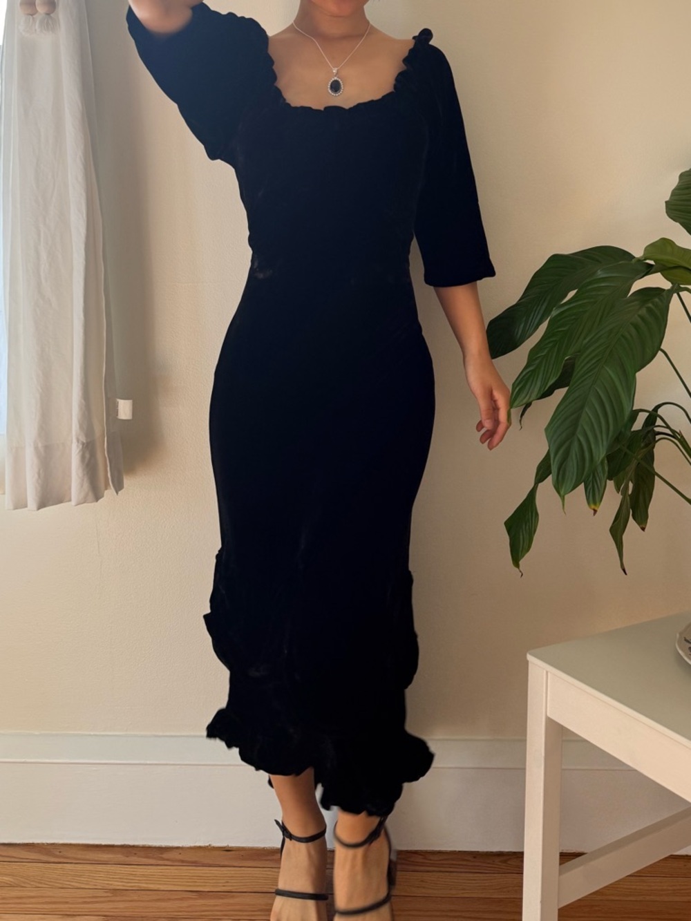 Cowgirls By Marrika Nakk 100% Silk Velvet Western Black Bustier Dress One Size